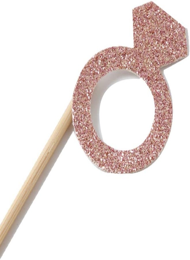 Confetti! Sparkling Glitter Rose Gold Bridal Shower Cupcake Toppers - Bride to Be, Diamond Ring, Wedding Dress - Engagement, Wedding, Bachelorette Party Decorations - Image 4